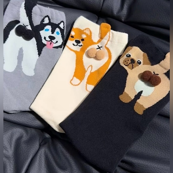 Accessories - Cute Dog Design Socks (Colors may differ slightly from picture)